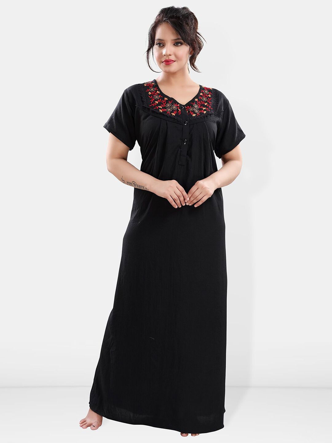 Be You V Neck Maxi Nightdress