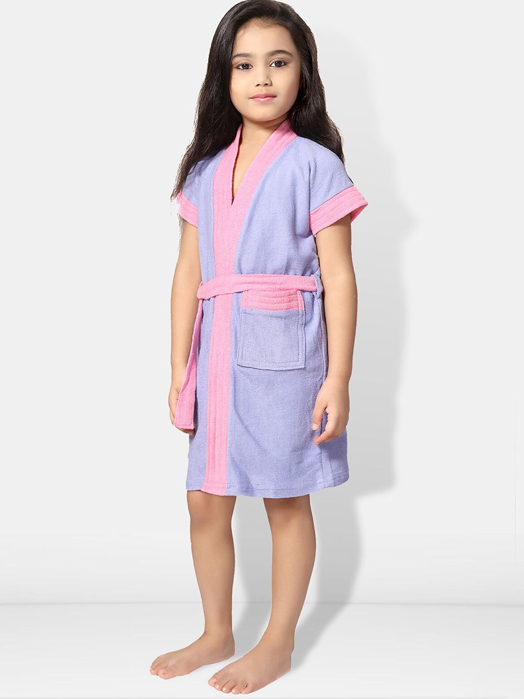 Girls Terry Cotton Water Absorbent Bath Robe With Belt