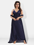 Be You 6 Pieces Satin Maxi Nightdress Set With Robe And Lingerie Set