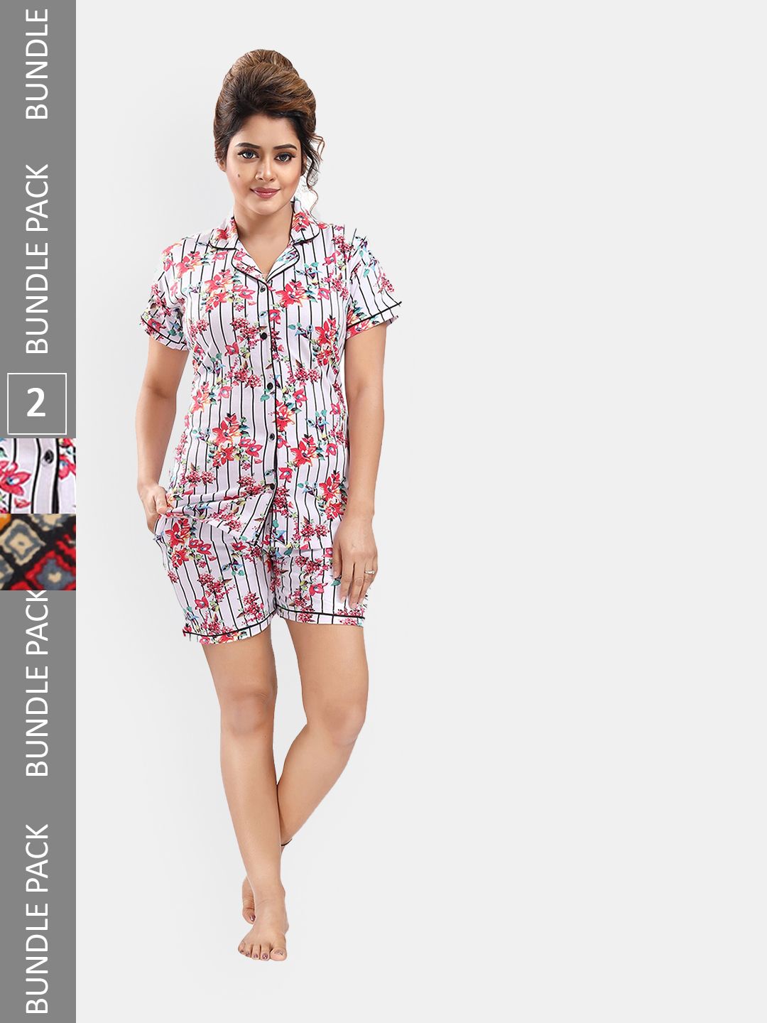Be You Pack Of 2 Floral Printed Night Suit