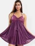 Be You Women Satin Halter Neck Baby Doll