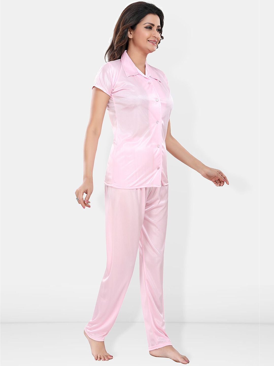 Satin Shirt & Lounge Pant Night Suit