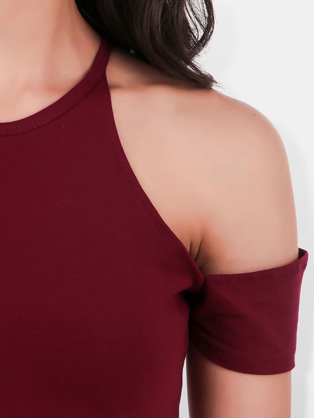 Cold-Shoulder Cotton Crop Top