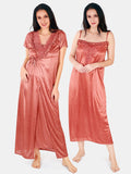 Be You Floral Lace Shoulder Straps Satin Maxi Nightdress With Robe