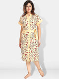 Be You Women Printed Cotton Anti-bacterial Super Soft Bath Robe With Belt