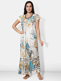 Be You White Printed Feeding Nightdress