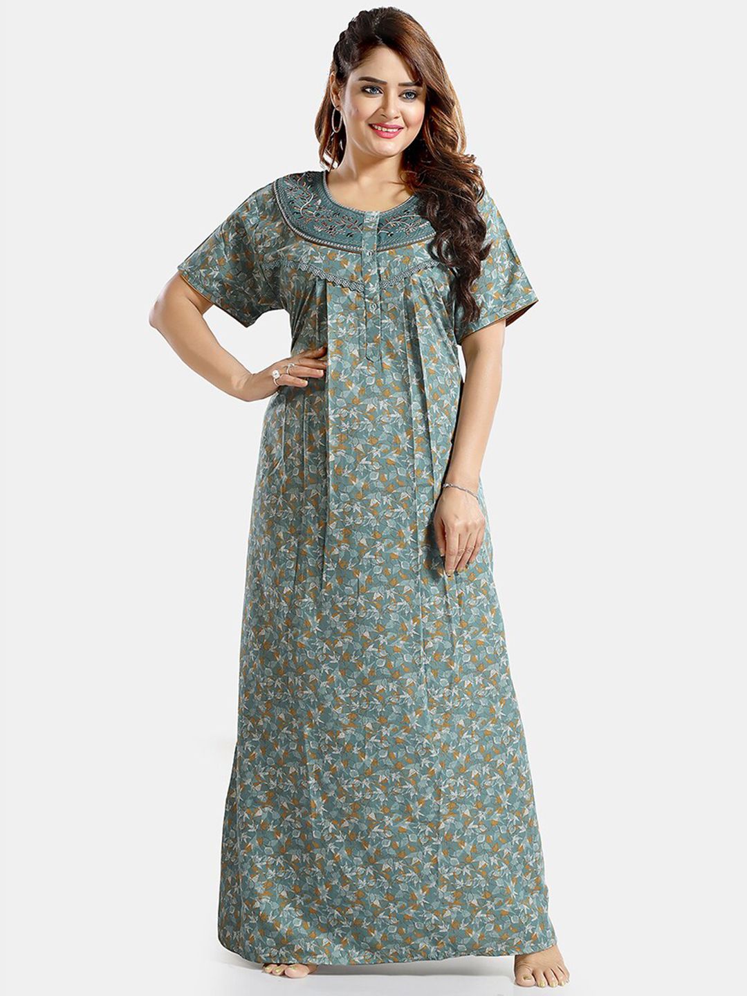 Be You Floral Printed Maxi Nightdress