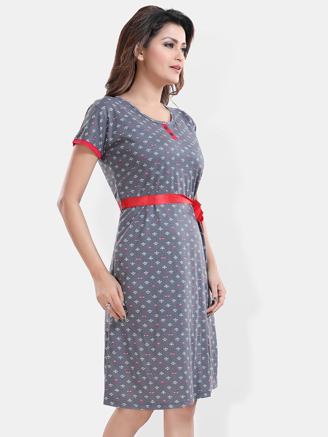 Ethnic Motifs Printed T Shirt Nightdress