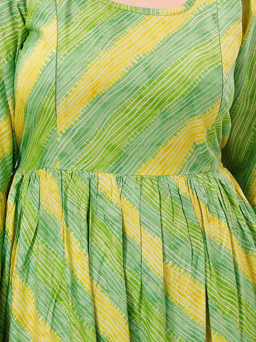 Women Striped Bell Sleeves Maternity Kurta