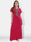 Be You Pink Embroidered Maxi Nightdress