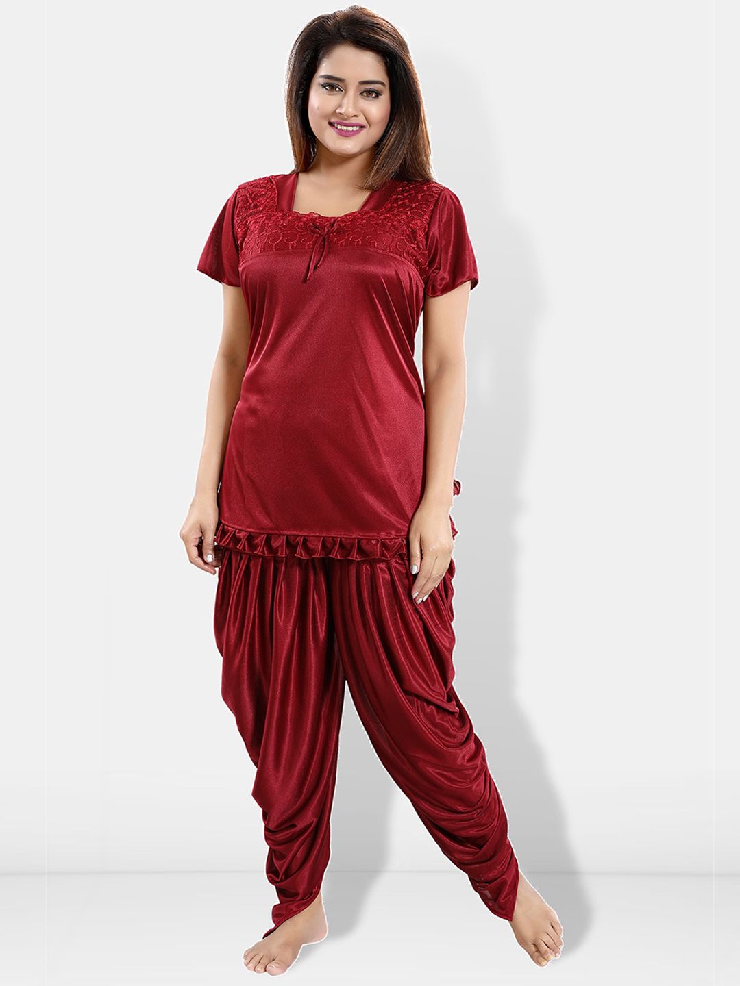 Be You Square Neck Satin Night suit