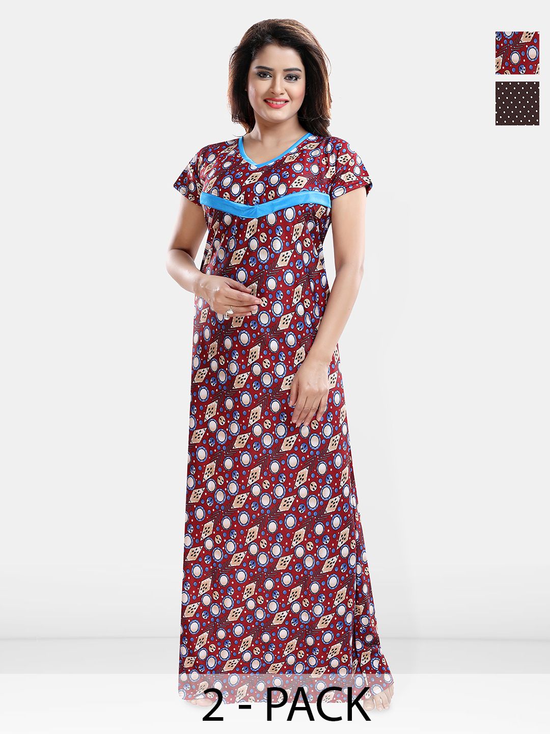 Be You Printed Maxi Nightdress Pack Of 2