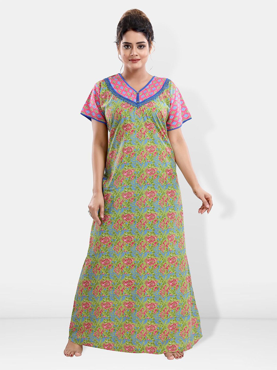 Be You Floral Printed Maxi Nightdress