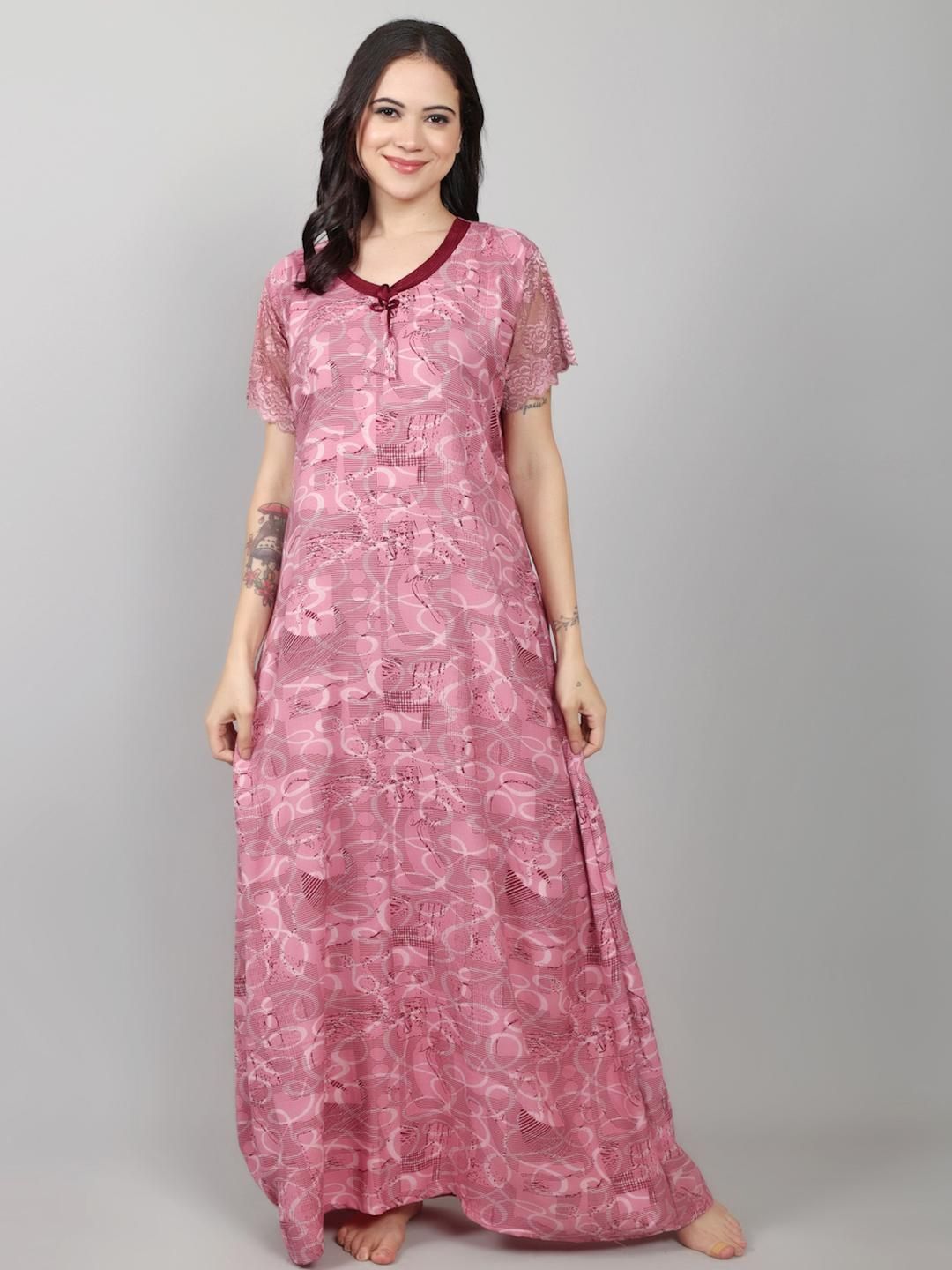 Be You Alpine Geometric Abstract Print Maxi Nightdress