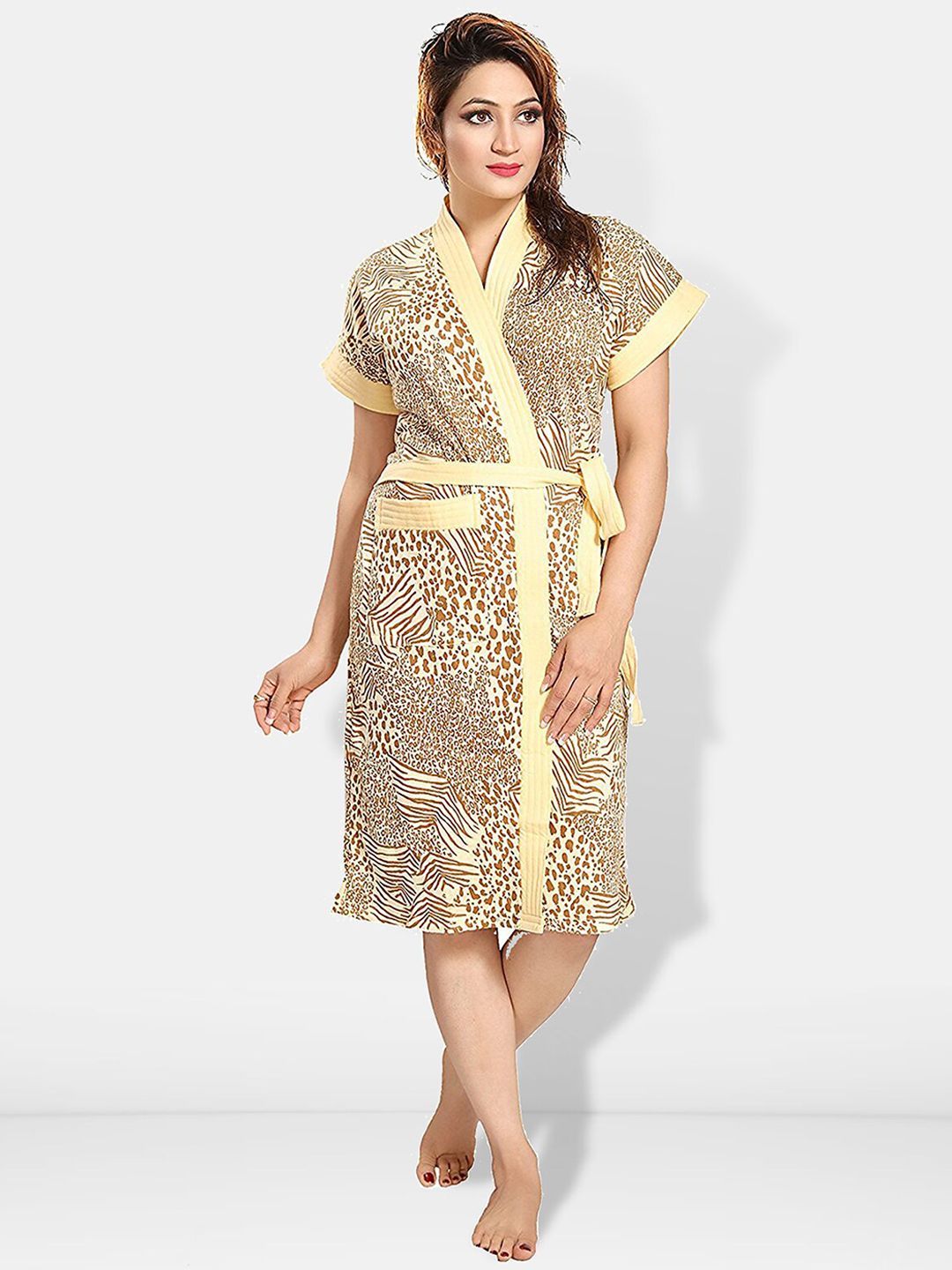 Be You Women Cotton Anti-bacterial Super Soft Bath Robe With Belt