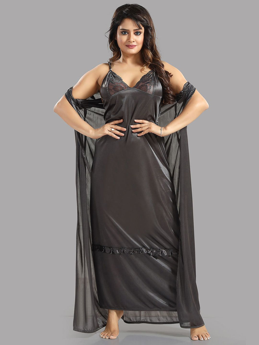 Maxi Shoulder Straps Wrap Nightdress  Nightdress