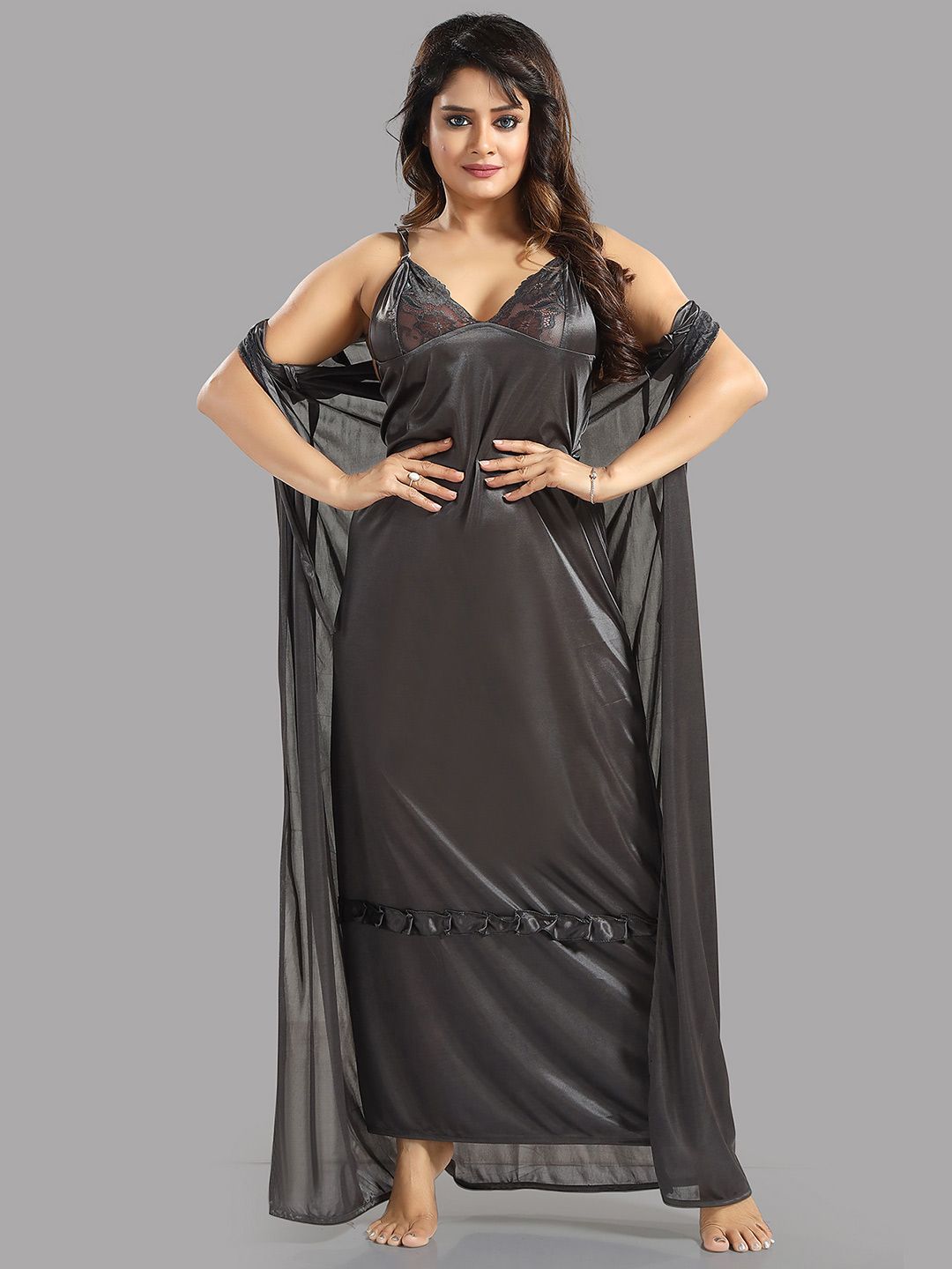 Maxi Shoulder Straps Wrap Nightdress  Nightdress