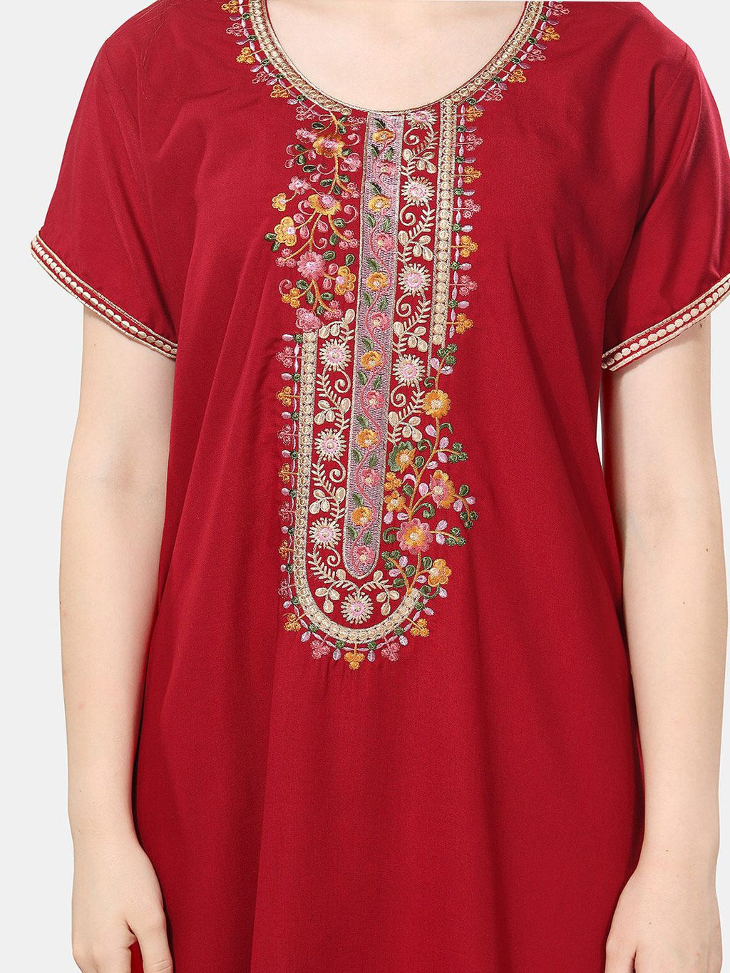 Floral Embroidered Maxi Nightdress