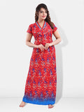 Be You Polka Dots Printed Satin Maxi Feeding & Maternity Nightdress