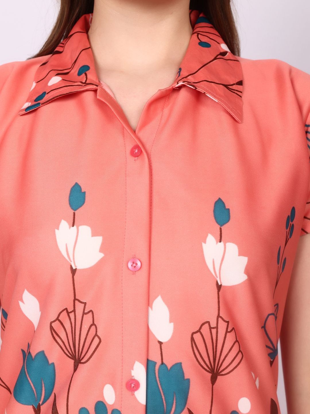 Women Floral Printed Top & Pyjama Night suit