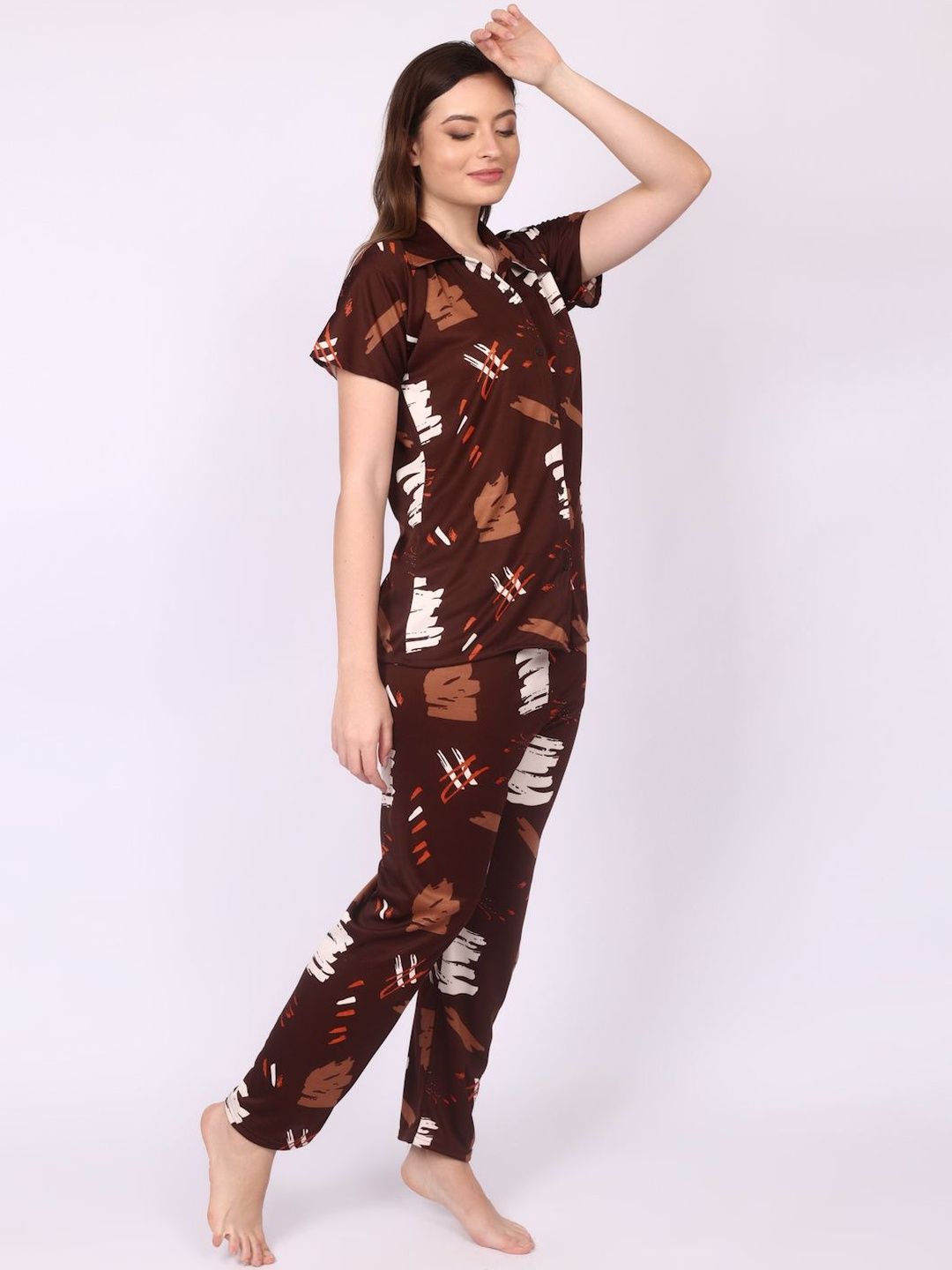 Women Abstract Printed Night suit