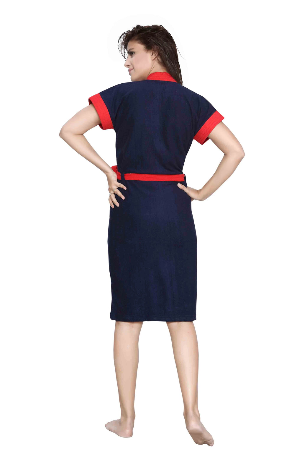 two tone bath gown for women knee length
