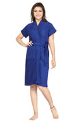 Terry Cotton Solid Half Sleeves Bath Gown for Women Front