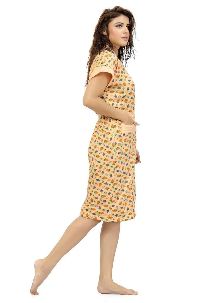 printed bath gown for women with belt
