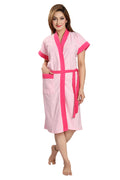 Pink Terry Cotton Women Bath Robe