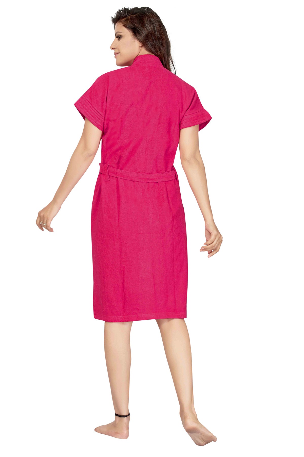 Solid Terry Cotton Bath Robe for Women BACK