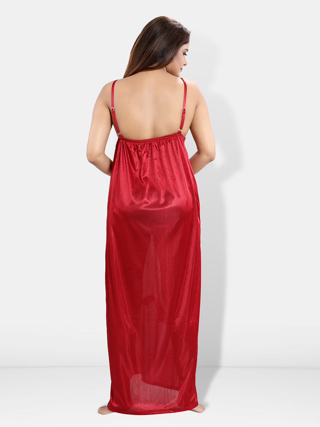 Solid Satin 6-Piece Nightwear Set for Women