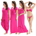 (Pack of 6) Nightwear Set  Solid Satin for Women