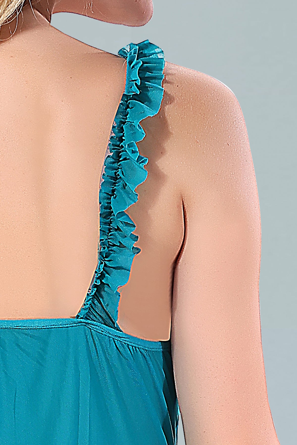 Teal Blue Power Net Solid Sleeveless Pack of  for Women