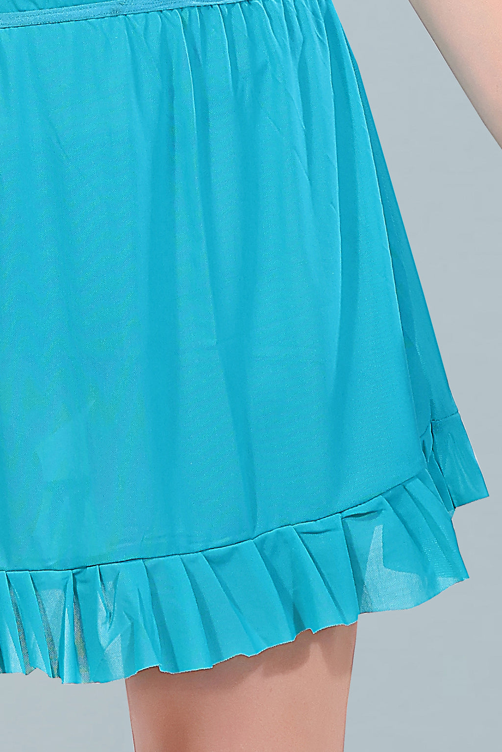 Blue Turquois Power Net Solid Sleeveless Pack of  for Women