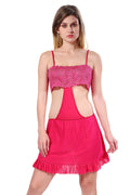 Pink Power Net Solid Sleeveless Pack of  for Women