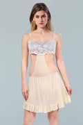 Cream Power Net Solid Sleeveless Pack of  for Women