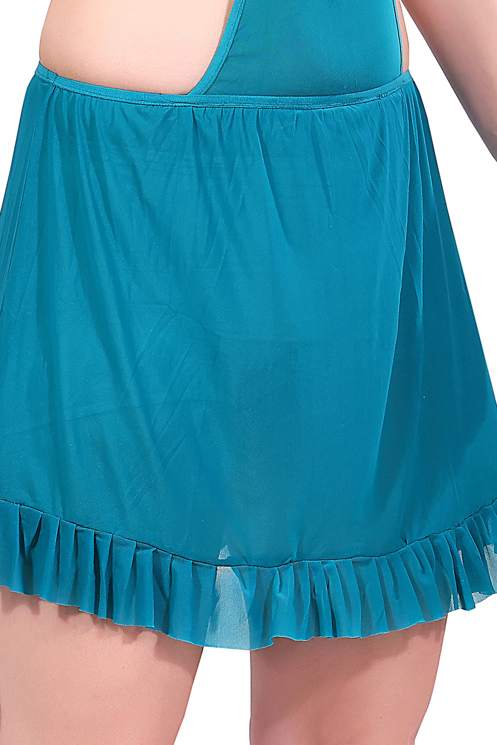 Teal Blue Power Net Solid Sleeveless Pack of  for Women