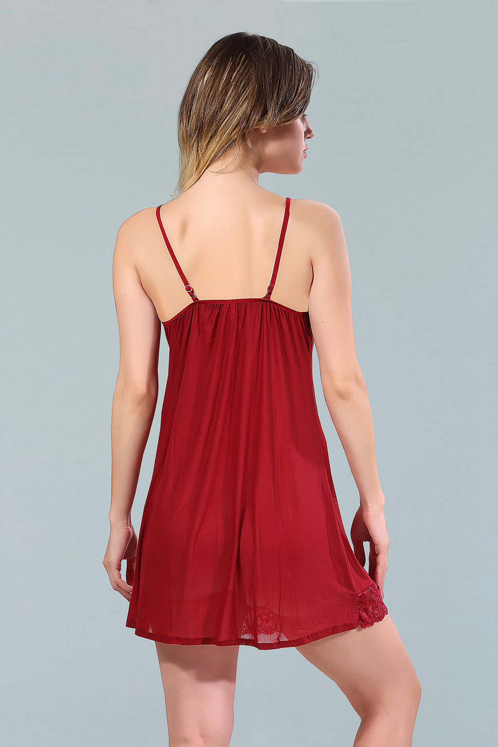 Maroon Power Net Solid Sleeveless Pack of  for Women