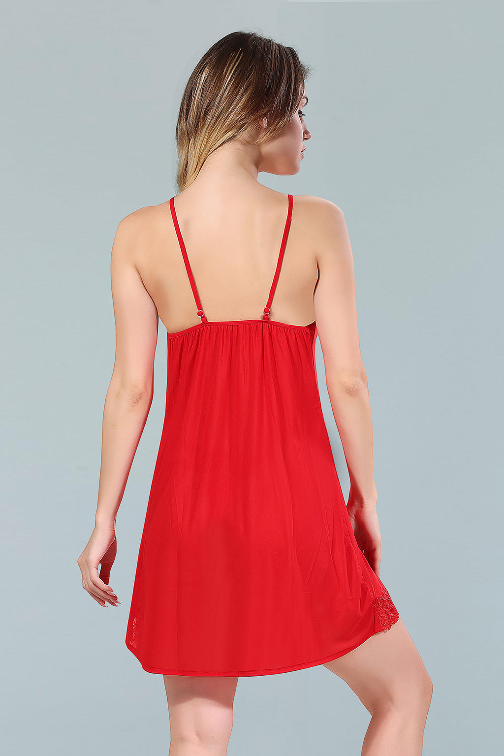 Red Power Net Solid Sleeveless Pack of  for Women