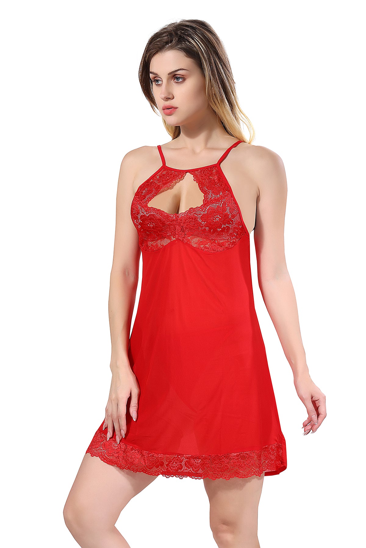 Red Power Net Solid Sleeveless Pack of  for Women