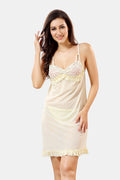 Solid Power Net Baby Doll Nighty with Panty for Women