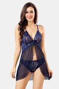 Short babydoll nighty navy blue