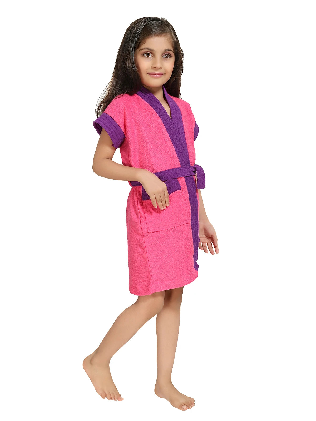 Two tone pink bath robe for kids