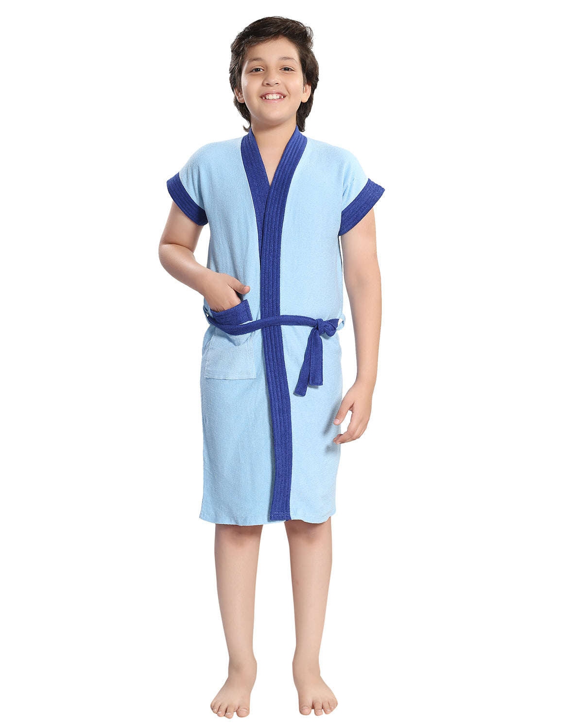 Two-Tone Terry Cotton Kids Bath Robe