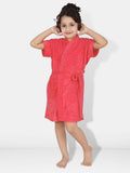 Kids Terry Cotton Solid Half Sleeves Bath Robe