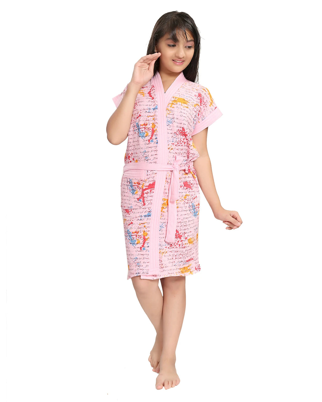 Letter print kids bath gown
