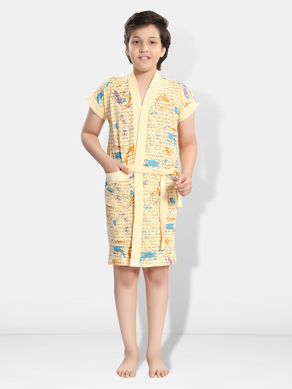 Beige Terry Cotton Kids Bath Robe