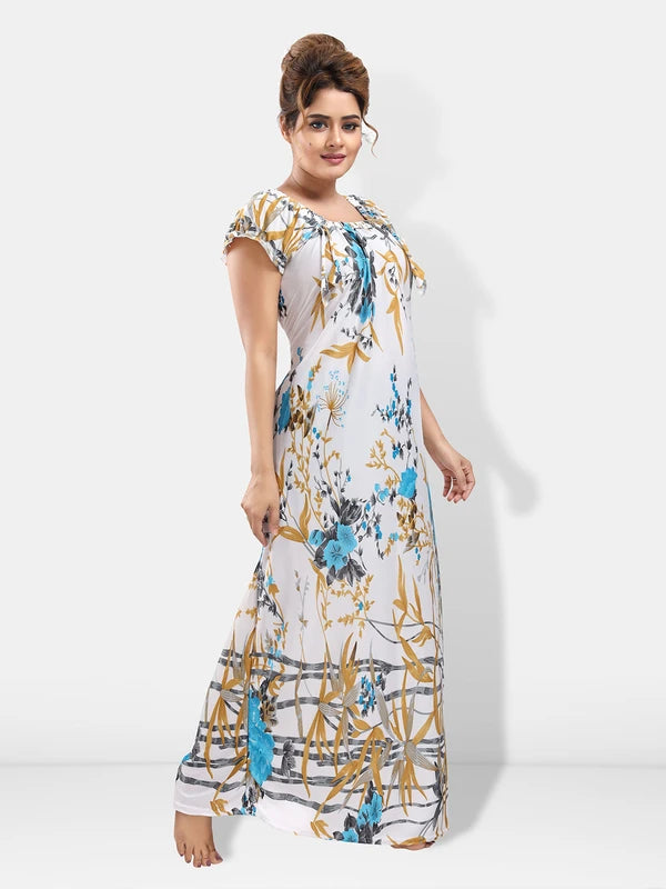 Comfortable satin night gown for daily wear