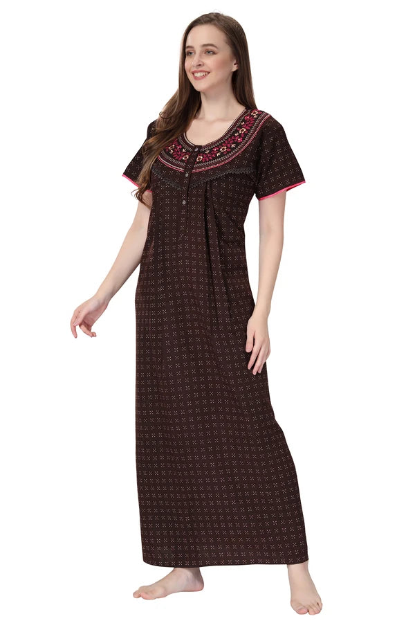 Chocolate brown women night gown