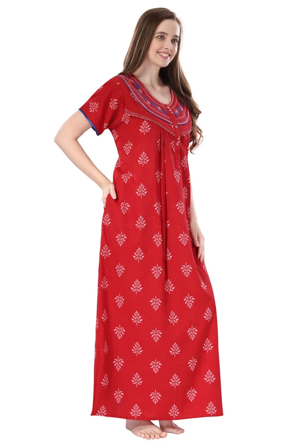 Comfort fit cotton nighty suitable for maternity use
